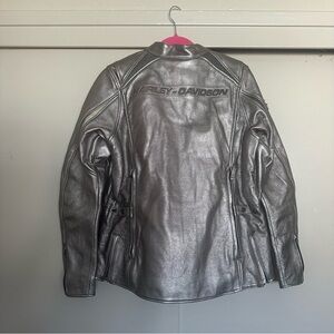 Harley-Davidson Silver Leather Motorcycle Jacket